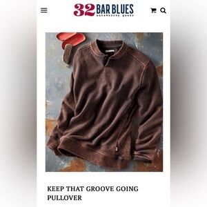 **BRAND NEW** Men's KEEP THAT GROOVE GOING PULLOVER 32 Bar Blues